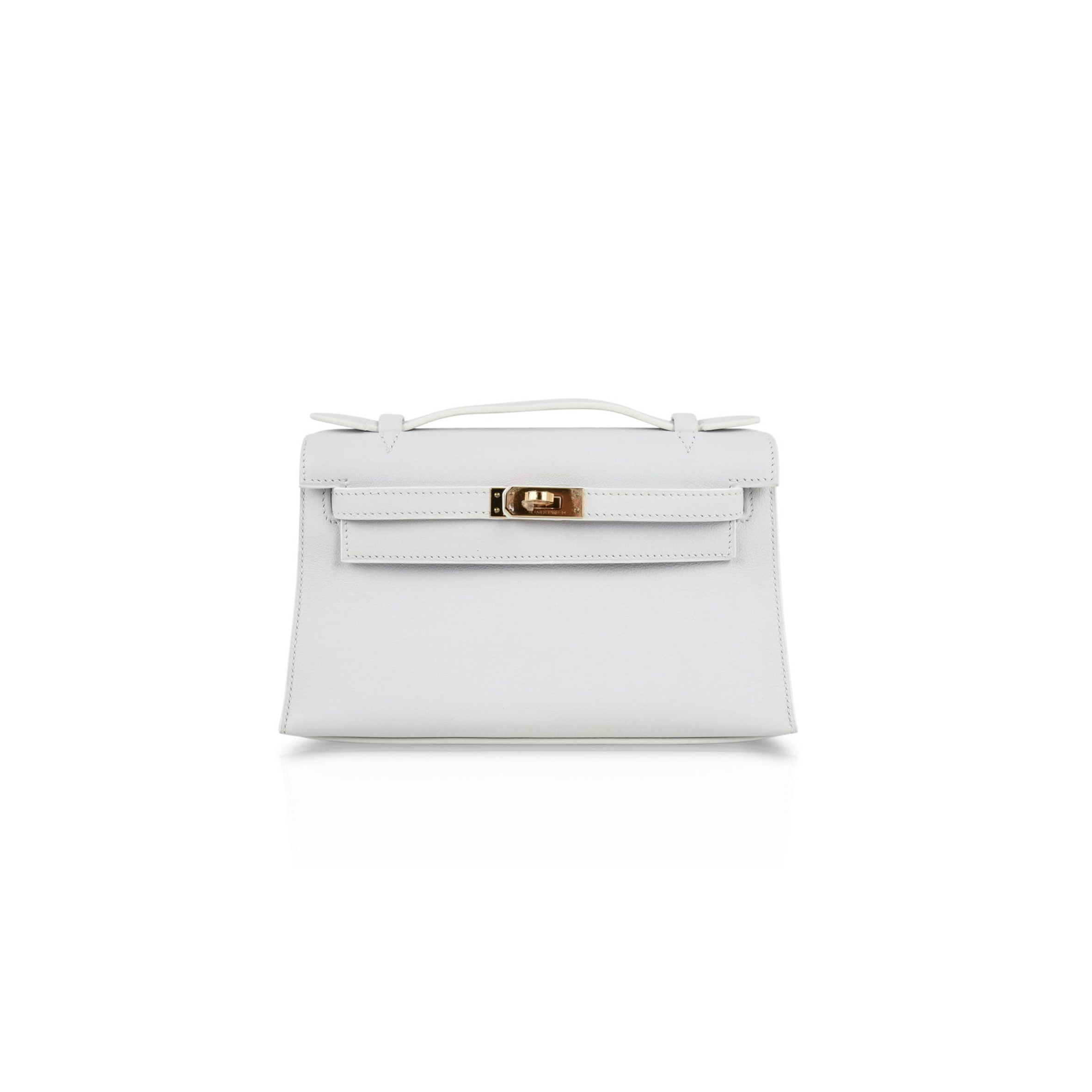 HERMÈS KELLY GENERATION SWIFT MILKSHAKE PLATINUM SILVER BUCKLE (22*14*7cm) 